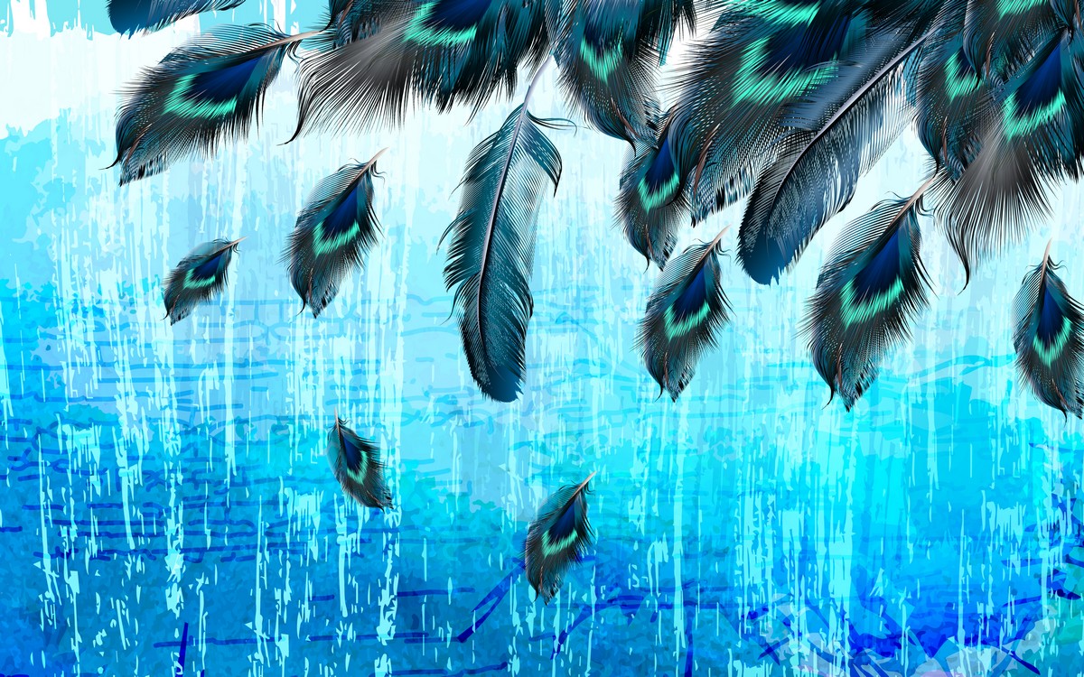 Фреска Роскошь павлин